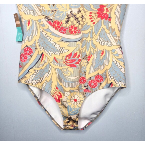 SEEA Lido Surf Suit Women's Large One Piece Swimsuit Beach Boho Retro V-Neck NWT - Picture 3 of 8